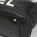 CHANEL Camelia Tote Bag Lamb Skin Black CC Auth BA841-12