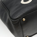 CHANEL Camelia Tote Bag Lamb Skin Black CC Auth BA841-13