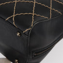 CHANEL Wild stitch Hand Bag Lamb Skin Black CC Auth BA8410-14
