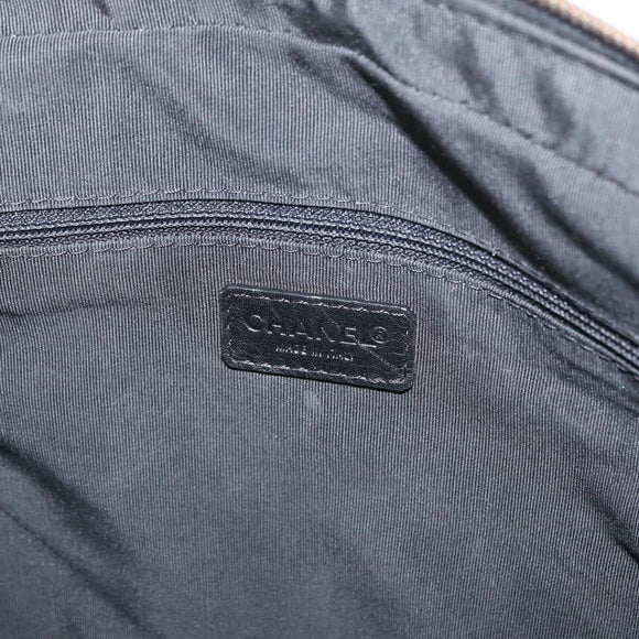 CHANEL Wild stitch Hand Bag Lamb Skin Black CC Auth BA8410