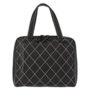 CHANEL Wild stitch Hand Bag Lamb Skin Black CC Auth BA8410-2