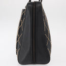 CHANEL Wild stitch Hand Bag Lamb Skin Black CC Auth BA8410-4