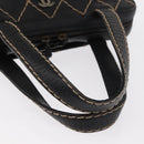 CHANEL Wild stitch Hand Bag Lamb Skin Black CC Auth BA8410-7