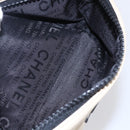 CHANEL Sports Clutch Bag Nylon Beige Black CC Auth BA8411-17