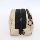 CHANEL Sports Clutch Bag Nylon Beige Black CC Auth BA8411-4