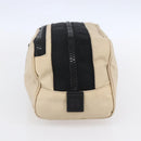 CHANEL Sports Clutch Bag Nylon Beige Black CC Auth BA8411-5