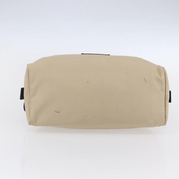 CHANEL Sports Clutch Bag Nylon Beige Black CC Auth BA8411
