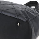 CHANEL Paris Biarritz MM Tote Bag Coated Canvas Black Silver CC Auth BA8414-14