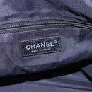 CHANEL Paris Biarritz MM Tote Bag Coated Canvas Black Silver CC Auth BA8414-18