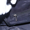 CHANEL Paris Biarritz MM Tote Bag Coated Canvas Black Silver CC Auth BA8414-19