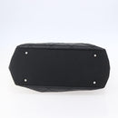 CHANEL Paris Biarritz MM Tote Bag Coated Canvas Black Silver CC Auth BA8414-5