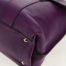Salvatore Ferragamo Gancini Hand Bag Leather Purple Gold Auth BA8415V-15