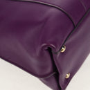 Salvatore Ferragamo Gancini Hand Bag Leather Purple Gold Auth BA8415V-16