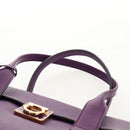 Salvatore Ferragamo Gancini Hand Bag Leather Purple Gold Auth BA8415V-14