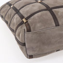 Salvatore Ferragamo Vala Shoulder Bag Suede Leather Brown Gold Auth BA8417-11