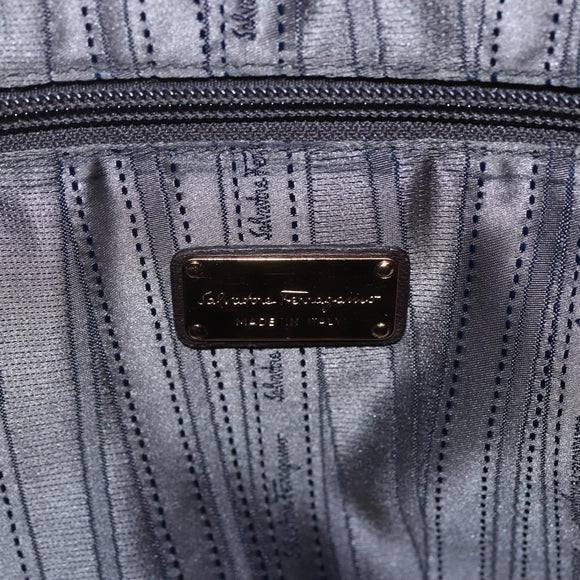 Salvatore Ferragamo Vala Shoulder Bag Suede Leather Brown Gold Auth BA8417