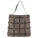 Salvatore Ferragamo Vala Shoulder Bag Suede Leather Brown Gold Auth BA8417-2