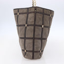 Salvatore Ferragamo Vala Shoulder Bag Suede Leather Brown Gold Auth BA8417-5