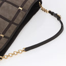 Salvatore Ferragamo Vala Shoulder Bag Suede Leather Brown Gold Auth BA8417-7