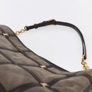 Salvatore Ferragamo Vala Shoulder Bag Suede Leather Brown Gold Auth BA8417-8