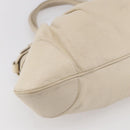 Salvatore Ferragamo Gancini Shoulder Bag Leather Beige Silver Auth BA8418-11