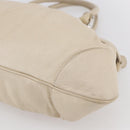 Salvatore Ferragamo Gancini Shoulder Bag Leather Beige Silver Auth BA8418-12
