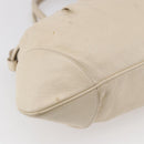 Salvatore Ferragamo Gancini Shoulder Bag Leather Beige Silver Auth BA8418-13