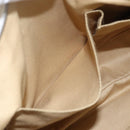 Salvatore Ferragamo Gancini Shoulder Bag Leather Beige Silver Auth BA8418-21