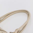 Salvatore Ferragamo Gancini Shoulder Bag Leather Beige Silver Auth BA8418-8