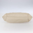 Salvatore Ferragamo Gancini Shoulder Bag Leather Beige Silver Auth BA8418-9