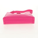 Salvatore Ferragamo Gancini Shoulder Bag Leather Pink Silver Auth BA8419V-10