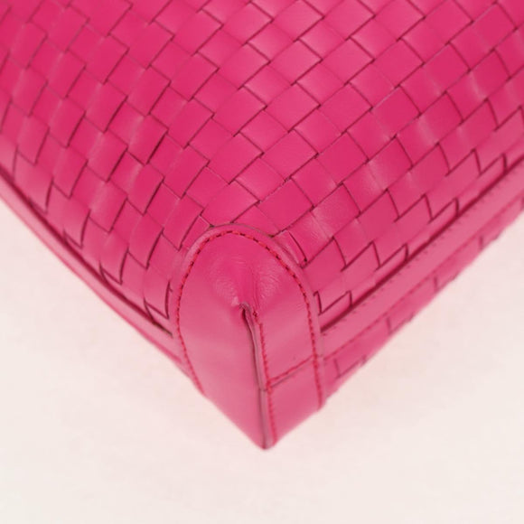 Salvatore Ferragamo Gancini Shoulder Bag Leather Pink Silver Auth BA8419V