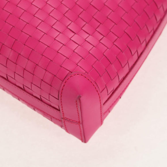 Salvatore Ferragamo Gancini Shoulder Bag Leather Pink Silver Auth BA8419V