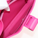 Salvatore Ferragamo Gancini Shoulder Bag Leather Pink Silver Auth BA8419V-18