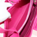 Salvatore Ferragamo Gancini Shoulder Bag Leather Pink Silver Auth BA8419V-19