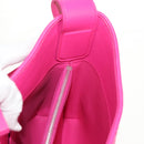 Salvatore Ferragamo Gancini Shoulder Bag Leather Pink Silver Auth BA8419V-21