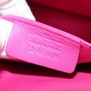 Salvatore Ferragamo Gancini Shoulder Bag Leather Pink Silver Auth BA8419V-25