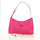 Salvatore Ferragamo Gancini Shoulder Bag Leather Pink Silver Auth BA8419V-27