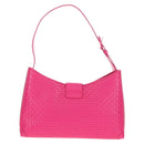 Salvatore Ferragamo Gancini Shoulder Bag Leather Pink Silver Auth BA8419V-3