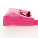 Salvatore Ferragamo Gancini Shoulder Bag Leather Pink Silver Auth BA8419V-5