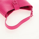 Salvatore Ferragamo Gancini Shoulder Bag Leather Pink Silver Auth BA8419V-7