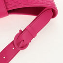 Salvatore Ferragamo Gancini Shoulder Bag Leather Pink Silver Auth BA8419V-8