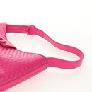 Salvatore Ferragamo Gancini Shoulder Bag Leather Pink Silver Auth BA8419V-9