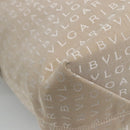 BVLGARI Logo Mania Tote Bag Canvas Beige Auth BA842-11