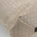 BVLGARI Logo Mania Tote Bag Canvas Beige Auth BA842-16
