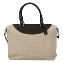 BVLGARI Logo Mania Tote Bag Canvas Beige Auth BA842-2