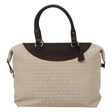 BVLGARI Logo Mania Tote Bag Canvas Beige Auth BA842 - 0