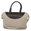 BVLGARI Logo Mania Tote Bag Canvas Beige Auth BA842-3