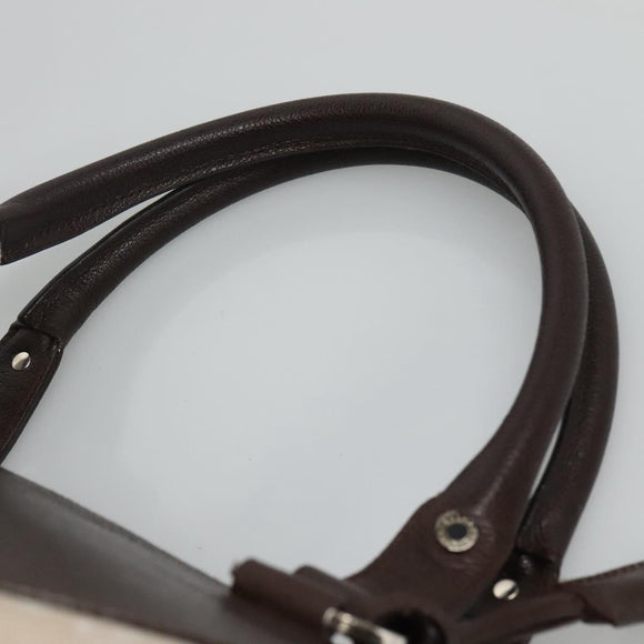 BVLGARI Logo Mania Tote Bag Canvas Beige Auth BA842