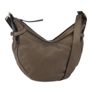 Salvatore Ferragamo Gancini Shoulder Bag Leather Brown Gold Auth BA8420-1